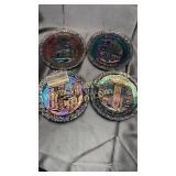 4 Fenton carnival plates