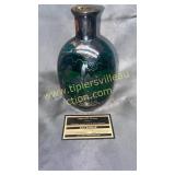 Green Hand decorated Venetian crystal decanter