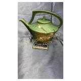 Roseville green freesia teapot