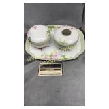 Hand painted nippon dresser set powder dish lid