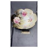 RS Germany hand painted bowl pink flowers