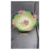 Hand painted bowl pink and yellow rose