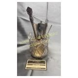 Spooner with vintage flatware