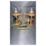 2 small German steins
