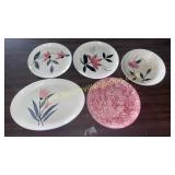 6pcs vintage pink and black Stetson dishes