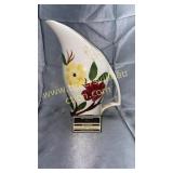 Glazed pottery hand painted pitcher