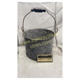 Gray speckled enamel ware pail
