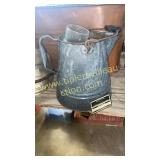 Large gray enamel ware kettle no lid with oil