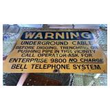 Metal warning sign