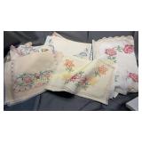 Group of hand done linens