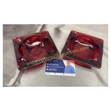 2 vintage Ruby red ashtrays