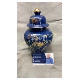Blue and gold ginger jar
