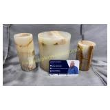 Marble jar and candle holders