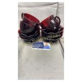Ruby red bowls and cups
