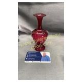 Art glass cranberry bud vase