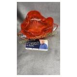 Orange Venetian art glass bowl