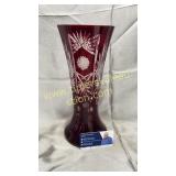Ruby cut to clear vase
