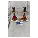 Heavy candle stands missing some prisms