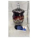 Ruby cut to clear candy jar