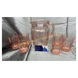 Pink depression water set