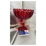 Red candy stand paint has some chipping