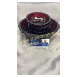 Ruby red cape cod berry bowl set for 3