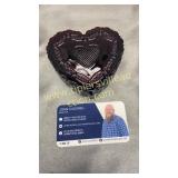 Ruby red cape cod heart dish