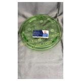 Green depression sunflower cake plate