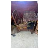 Antique oak school desk with drawer