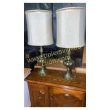Pair of cool vintage brass lamps