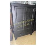 Distressed oak armoire