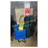 Folding chairs seat pads mole trap tree and sink