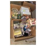 Two boxes of miscellaneous and decor
