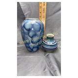 Blue pottery vases
