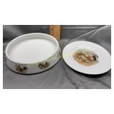 Chicken bowl and saucer