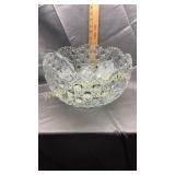 Heavy crystal punchbowl set for 16 with glass