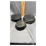 Black glass pedestals