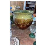 Glazed pottery planter