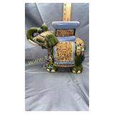 Glazed pottery elephant stand
