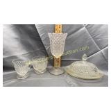 Diamond point cream/sugar, butter saver and candy