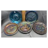5 Fenton carnival commemorative plates