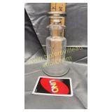 Etched vinegar and oil bottle