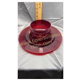 Ruby red plates and bowl