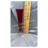 Ruby and clear bud vase