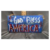 Wood god bless America sign