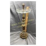Crystal and brass smoke stand with prisms