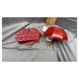 Cast iron match holder and umbrella