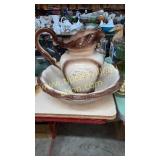 Brown pitcher and basin