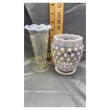 Moonstone vase and spooner