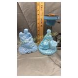 Blue geisha night stand lamp and extra base